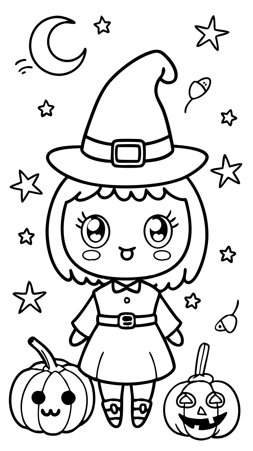 cute witch coloring page